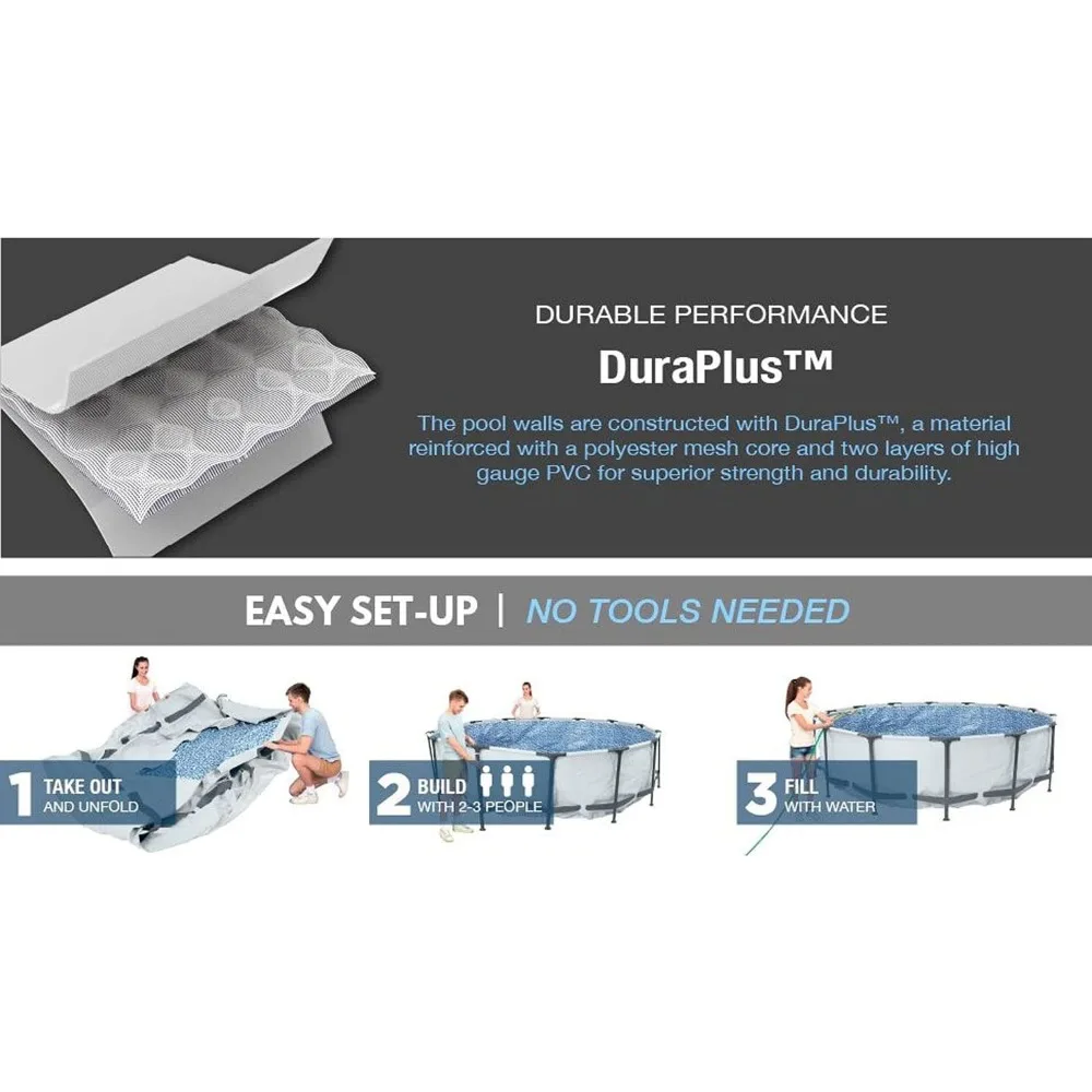 56417 Staal Pro Bovengronds, 12ft X 30 Inch | Frame Zwembad Met Filterpomp