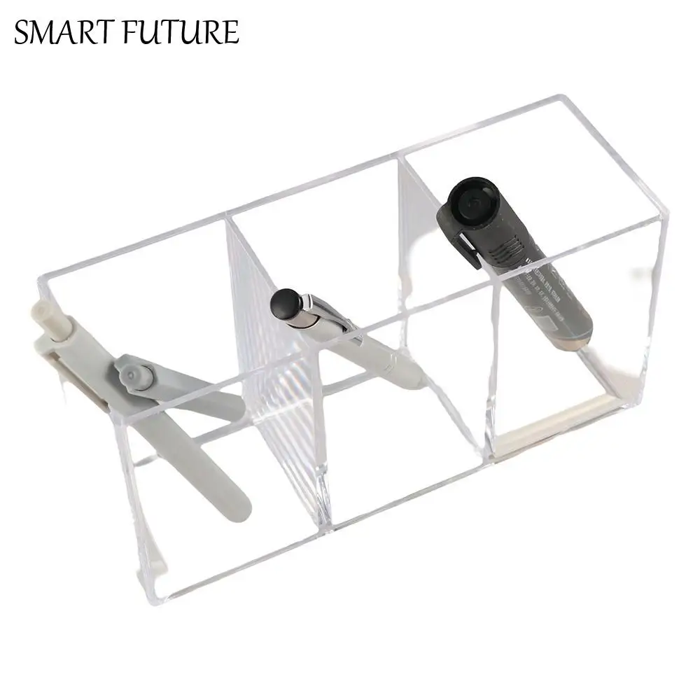 

Прозрачный настольный держатель для ручек, прозрачный акриловый ящик для хранения карандашей, простой дисплей, органайзер для канцелярских принадлежностей, косметический органайзер