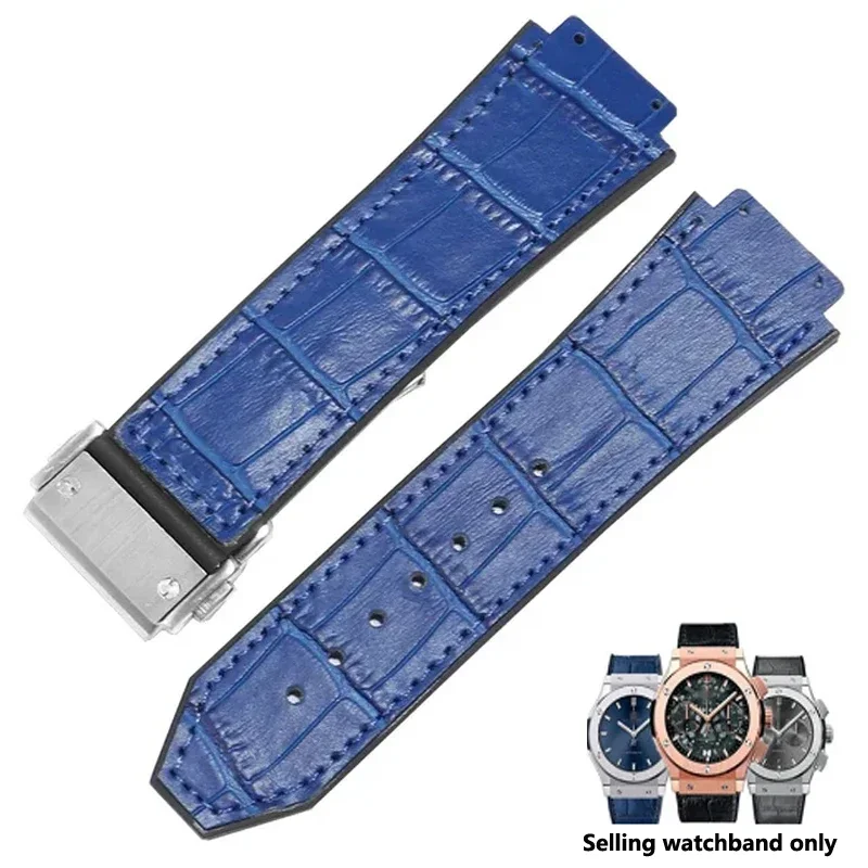 Watch accessories Band men 19mm x 25mm leather strap for Hublot series fashion business ladies rubber sports strap with Tools