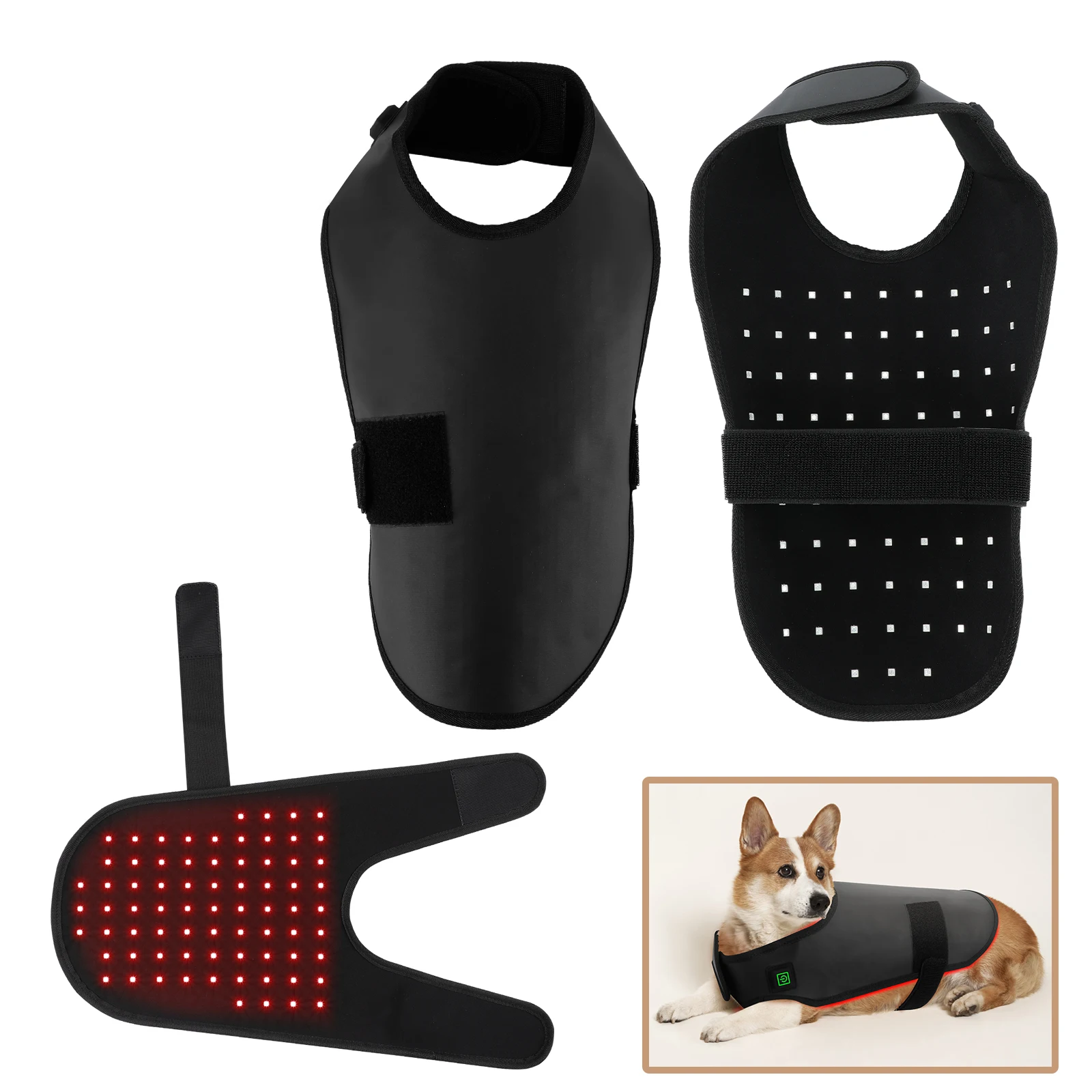 

New LED Red Infrared Light Dog Clothes Animal Pain Relief Therapy Wrap Belt Dog Coat For Pet Back 660nm 850nm