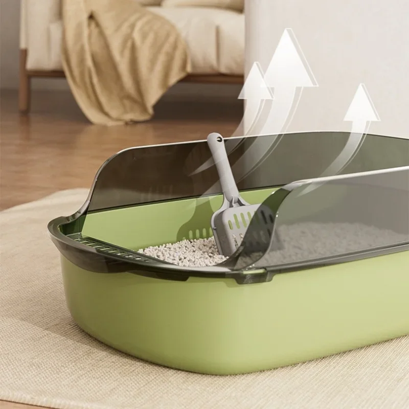 Large Capacity Cat Litter Box Pet Sandbox Splashproof Cat Tray Cat Toilet Cleaning Basin Supplies Pet Toilet Kitten Tray Bedpan