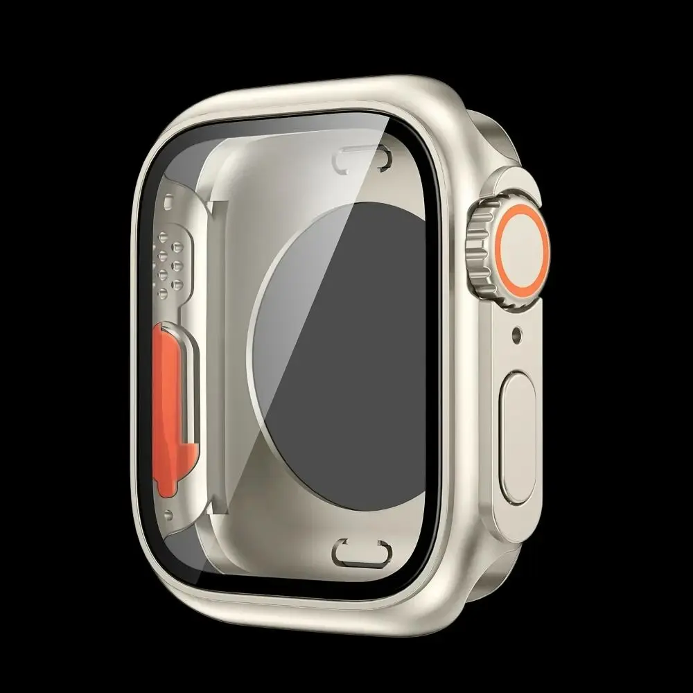 สําหรับ Apple WatchS10 42/46 มม. เปลี่ยนเป็น Ultra Case Hard Steel Film PC กระจกนิรภัยคลุมทั้งหมดอุปกรณ์เสริม