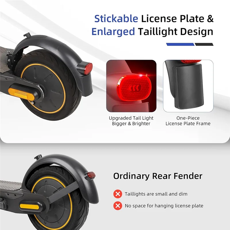 

AS98-Replacement Accessories For M365 Pro Pro2 1S Lite MI3 Scooter Rear Fender& Tail Light Brake System