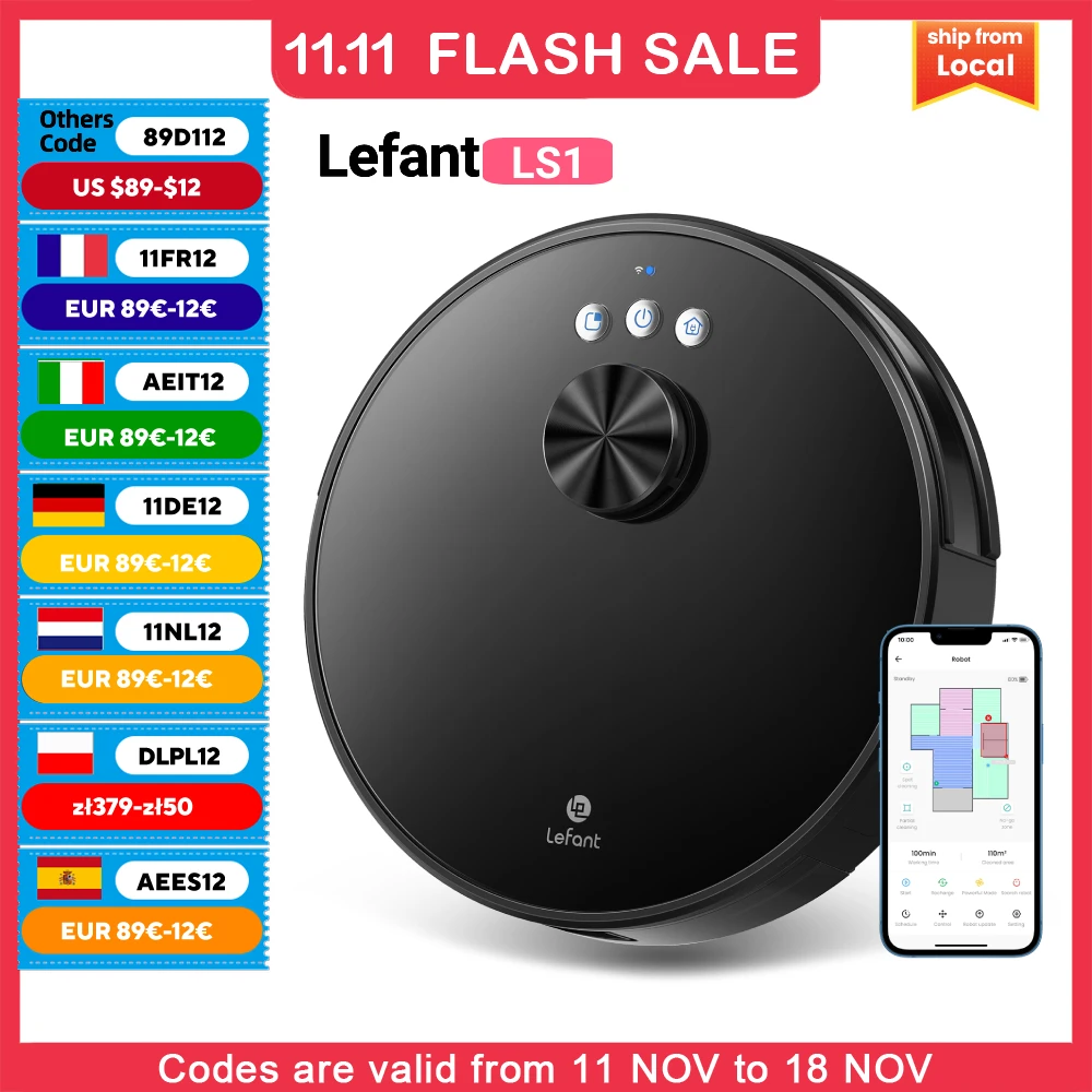 Lefant LS1 Robot Vacuum Cleaner with Mapping,LDS Navigation,3200 Pa,Ideal for Home Cleaning/Animal Hair/Dust Robot Vacuum Clean