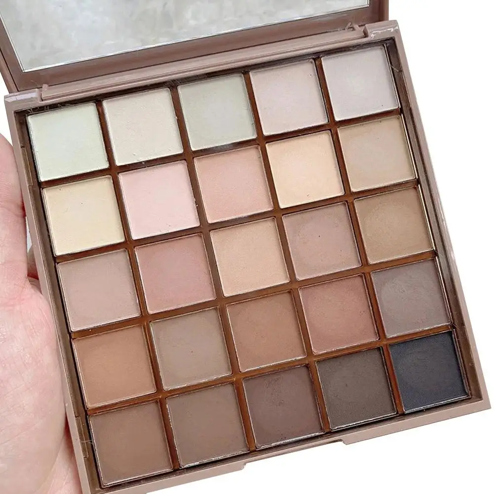 Paleta de sombras de ojos con purpurina, 25 colores, lentejuelas, tono tierra, textura mate nacarada, sombra de ojos de larga duración, maquillaje barato