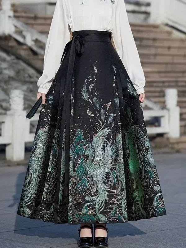 Gonna con faccia di cavallo Hanfu della dinastia Ming in stile cinese Abiti in stile antico Abito da ballo classico 2025 Primavera