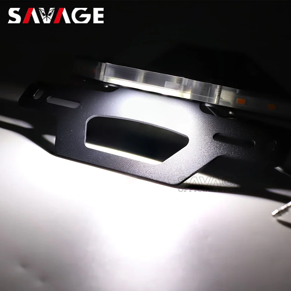 For YAMAHA YZF R1/M/S R1M R1S 2015-2023  Motorcycle License Plate Holder W/ LED Flasher Turn Signal Tail Tidy Fender Eliminator