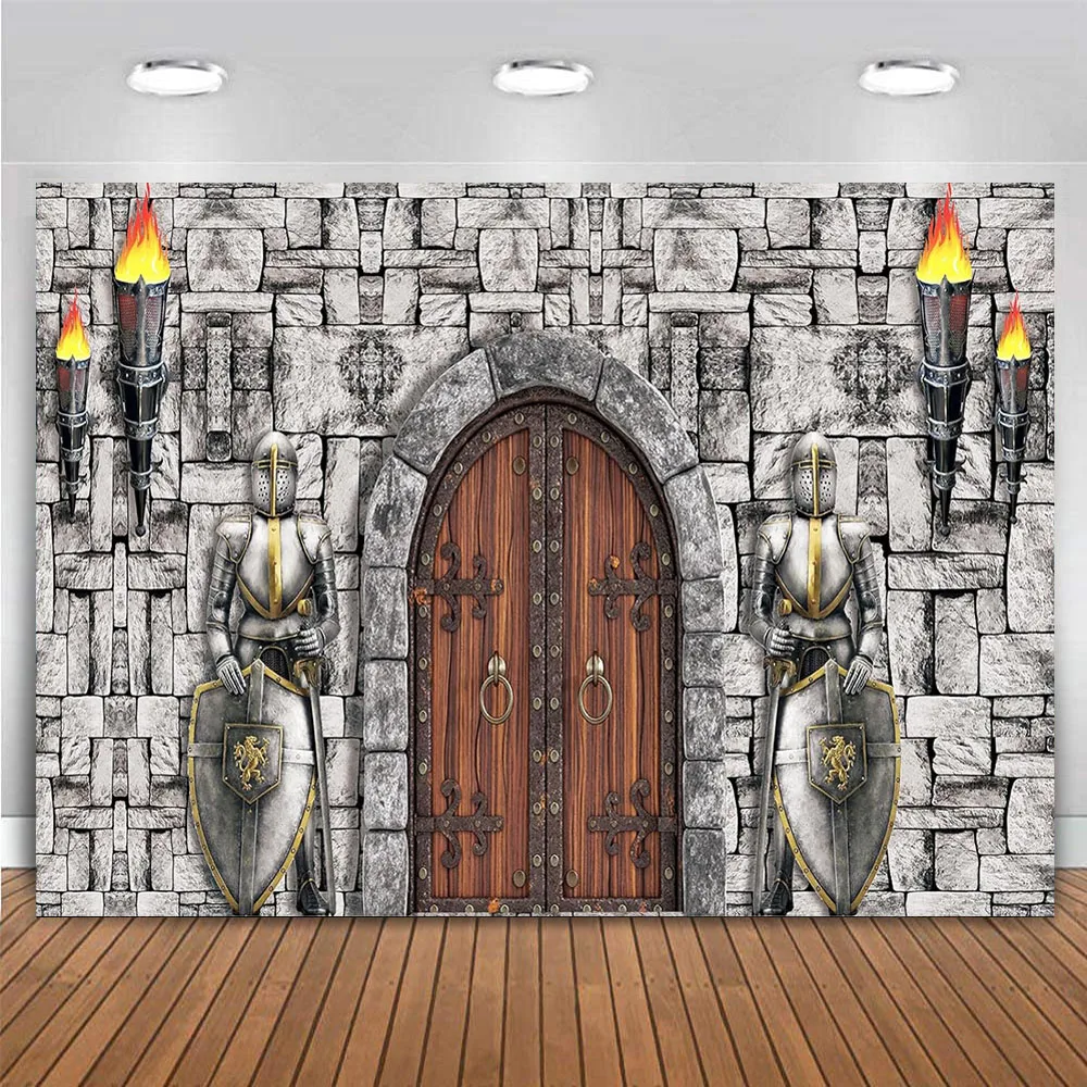 Medieval Castle Gate Entrance Ancient Stone Wall backdrop Knight Keepers Halloween Birthday Party Decor Photography Background