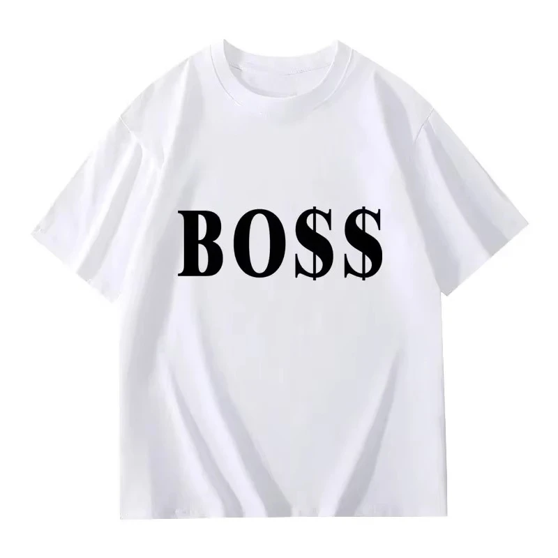 

Летняя футболка 2026 из 100% чистого хлопка с буквенными принтами, модный топ, высококачественная трендовая повседневная футболка с коротким рукавом