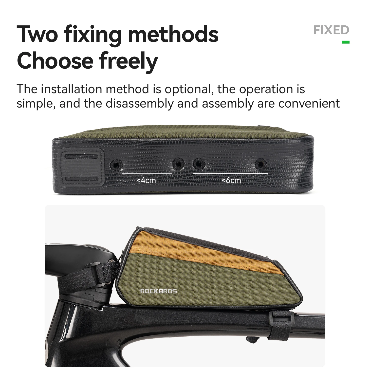 

ROCKBROS Bicycle 0.25L Bike Front Frame Bag Top Tube Bag Bikepacking Cycling Front Frame Storage Bag For MTB Road Gravel