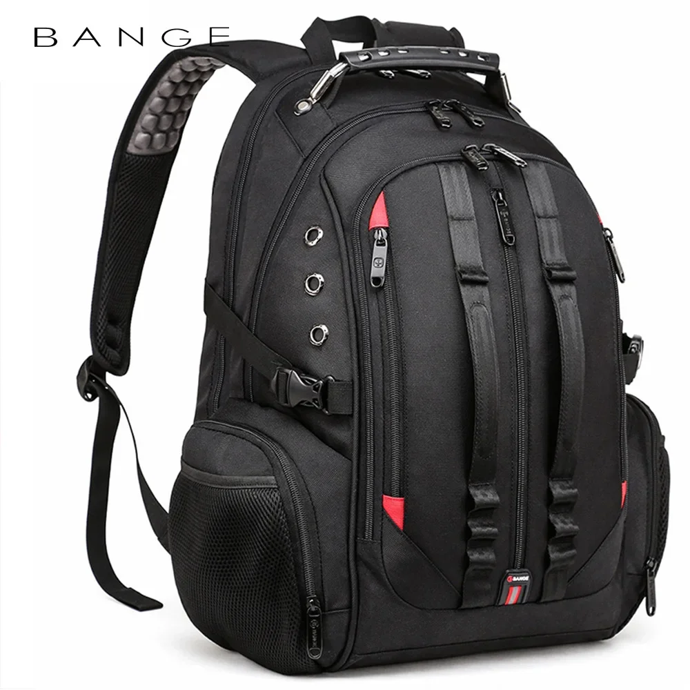 Bange Men Mochila for 16 Inche Shoulder Bag Large Capacity Stundet Backpacks Pleated Casual Style Bag Water Repellent