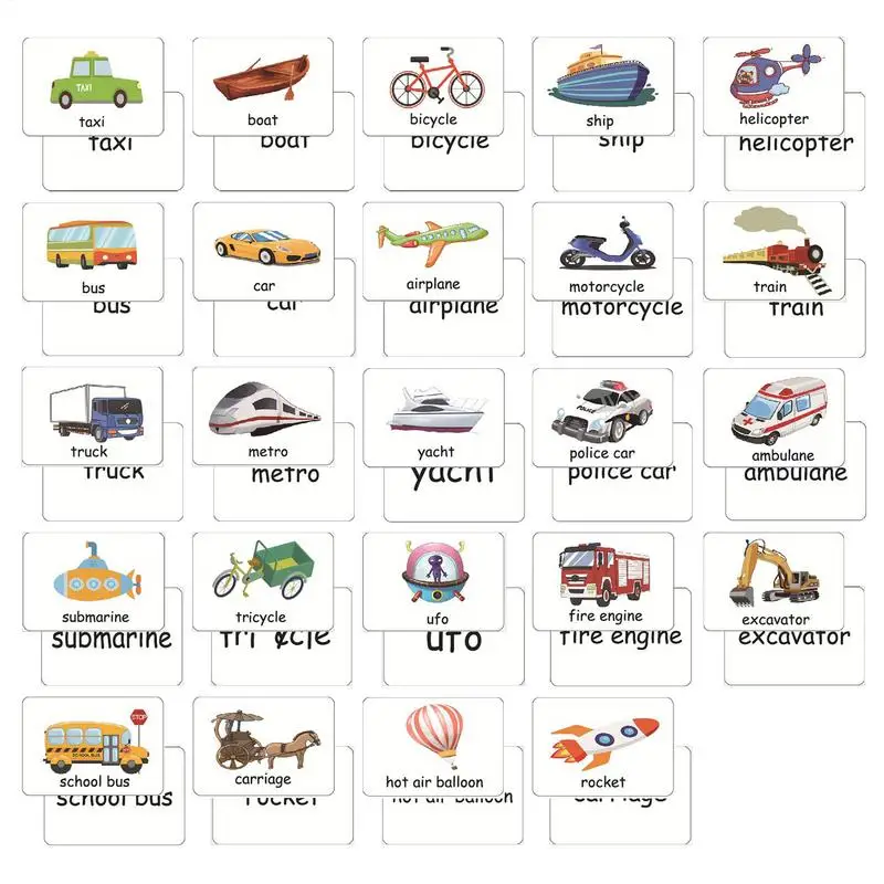 

Vocabulary Word Cards 24 Sheets Vocabulary Building Cards For Kids Closed Syndrome Primary High-Frequency English Words Cards