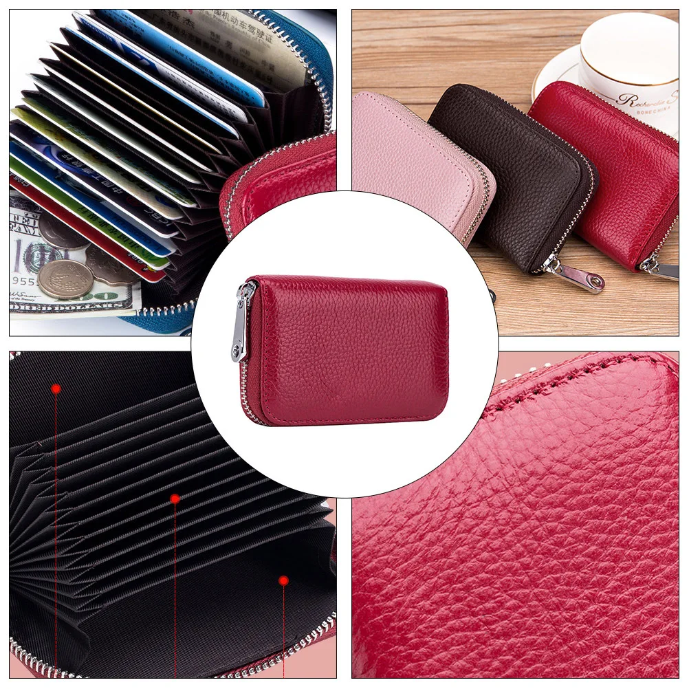 

Rfid Blocking Wallet 12 Slots Anti-Theft Card Holder with Zipper Compartment Long-Lasting Premium Craftsmanship Portable
