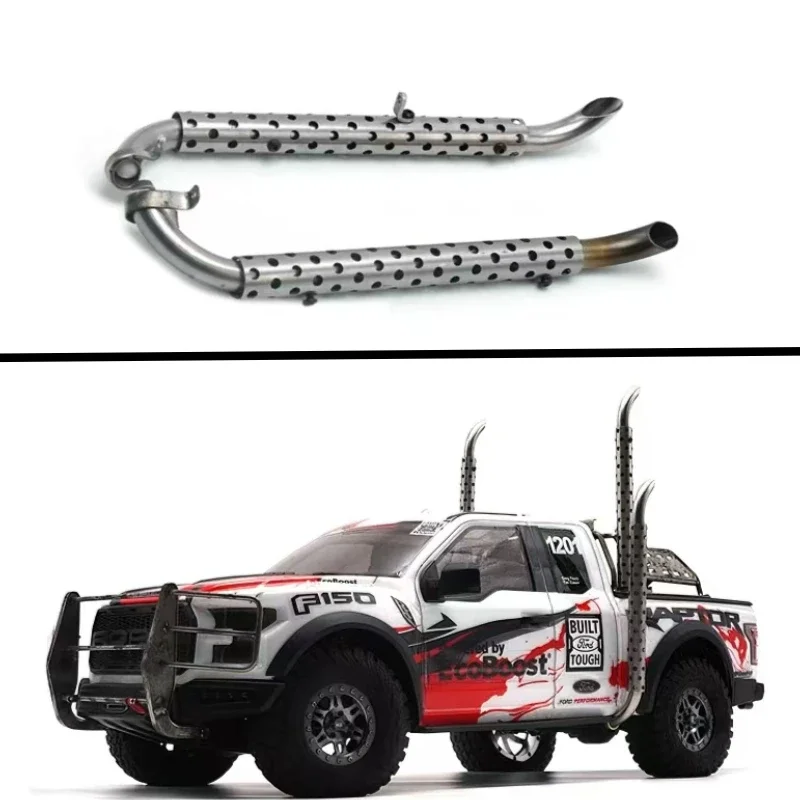 D1RC 1 para metalowa rura wydechowa Ulepszone akcesoria do 1/10 RC Car Km3 Short Truck Raptor F150 RC Model Car Modification Parts