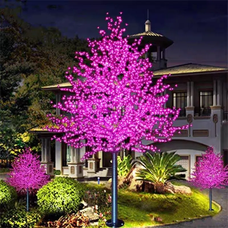 

2M 6.5 feet high LED artificial cherry tree Christmas lights 1152pcs LED bulb 110 220VAC rain fairy garden decoration