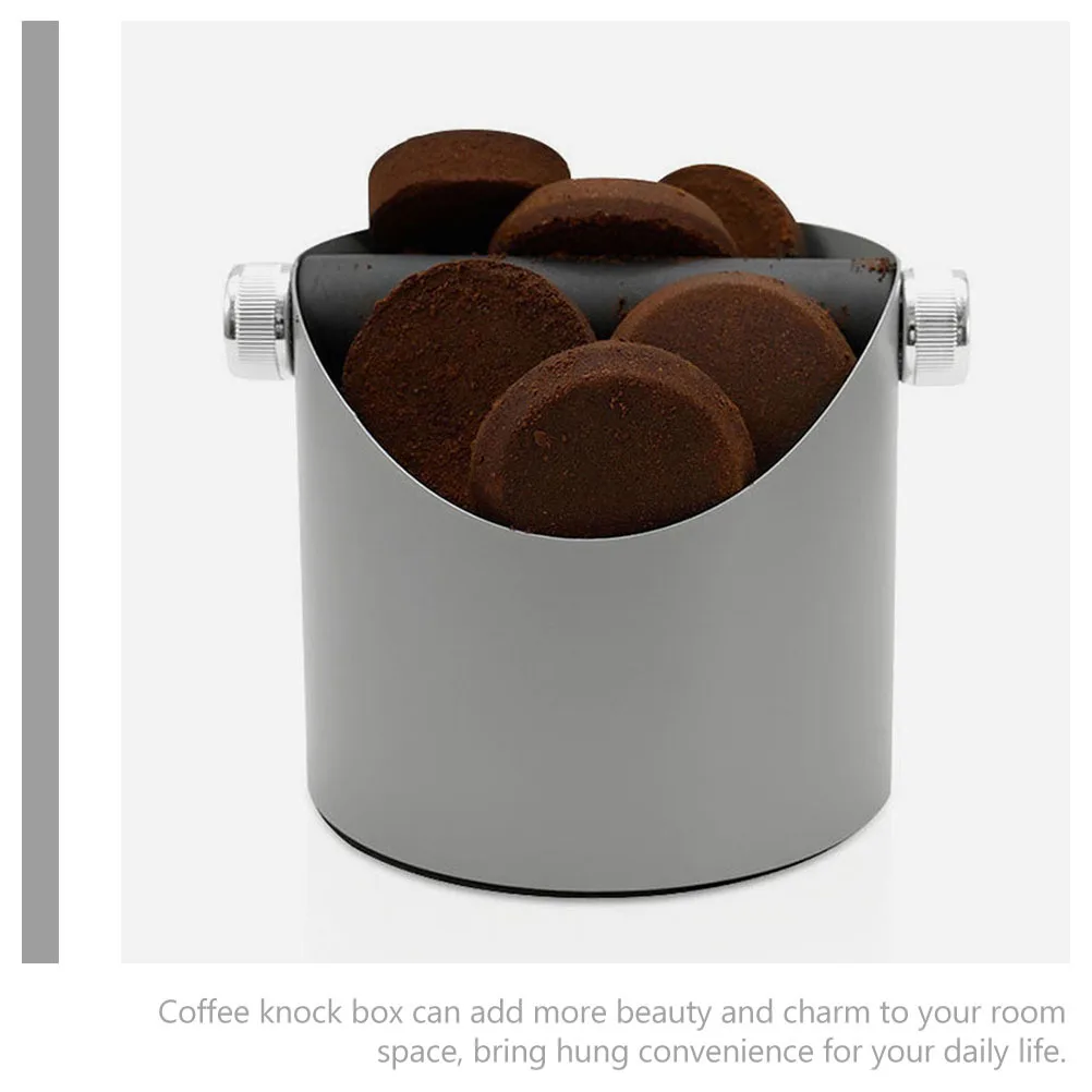 

Coffee Knock Box Silicone and Sturdy Steel Used Coffee Grounds Container for Home Kitchen Office Espresso Station Accessories