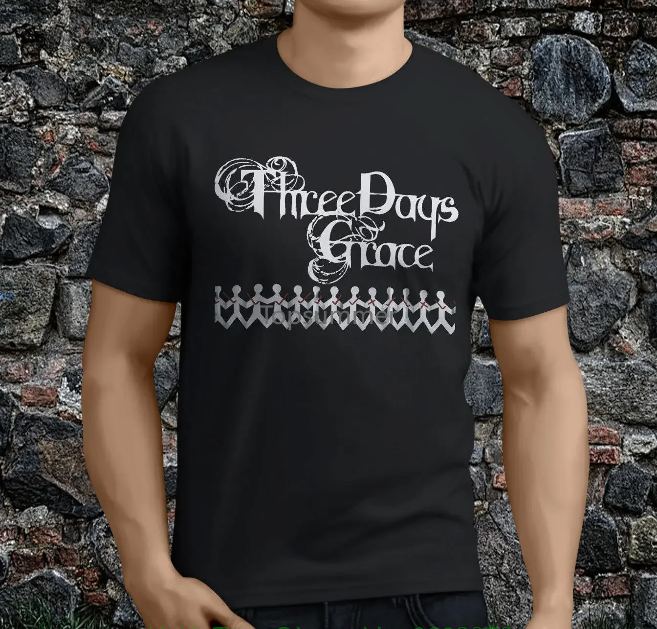 High Quality Personality New Popular Three Days Grace Rock Band Onex Black Men'S Tshirt S - 3Xl