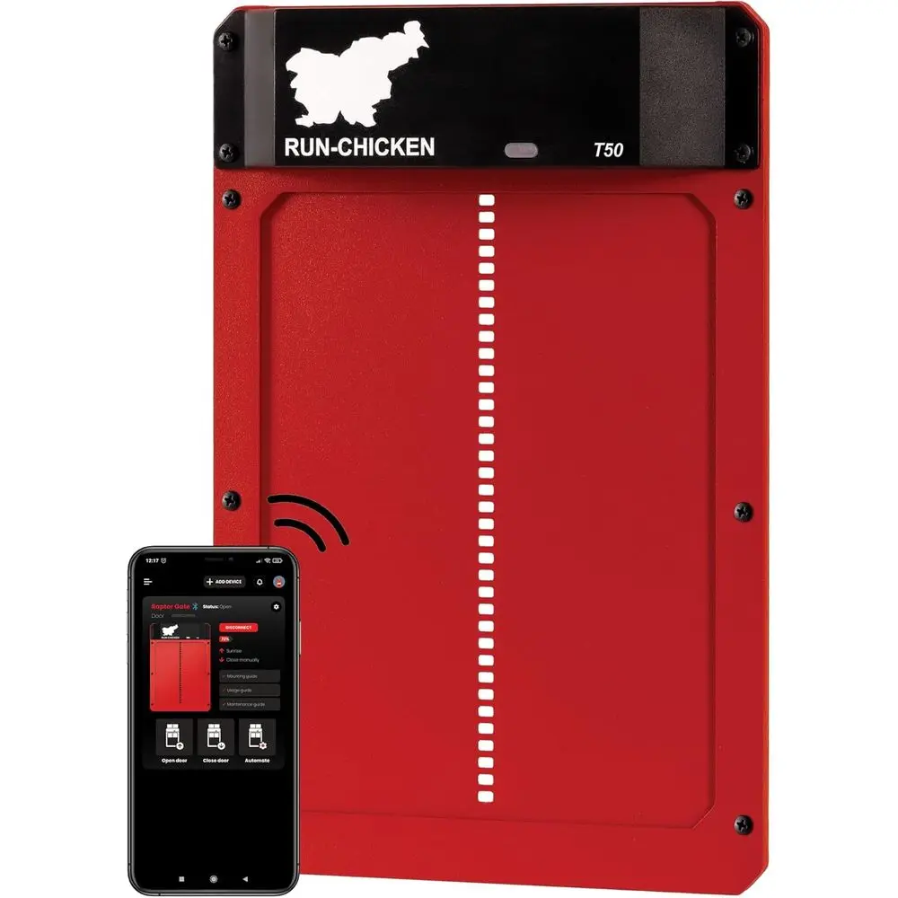

Automatic Chicken Coop Door Opener, Battery Powered & Weatherproof, Smart App & Timer Control, Predator Proof, Easy Install, Rel