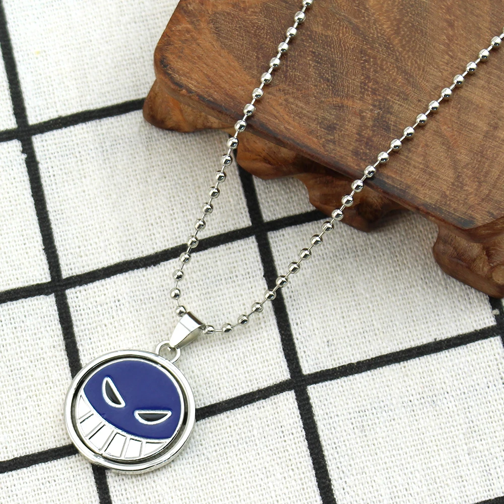 Ace Necklace for Women Men Anime Metal Necklaces Jewelry Rotating Pendant Chains Choker Collares Charm Gift view 4