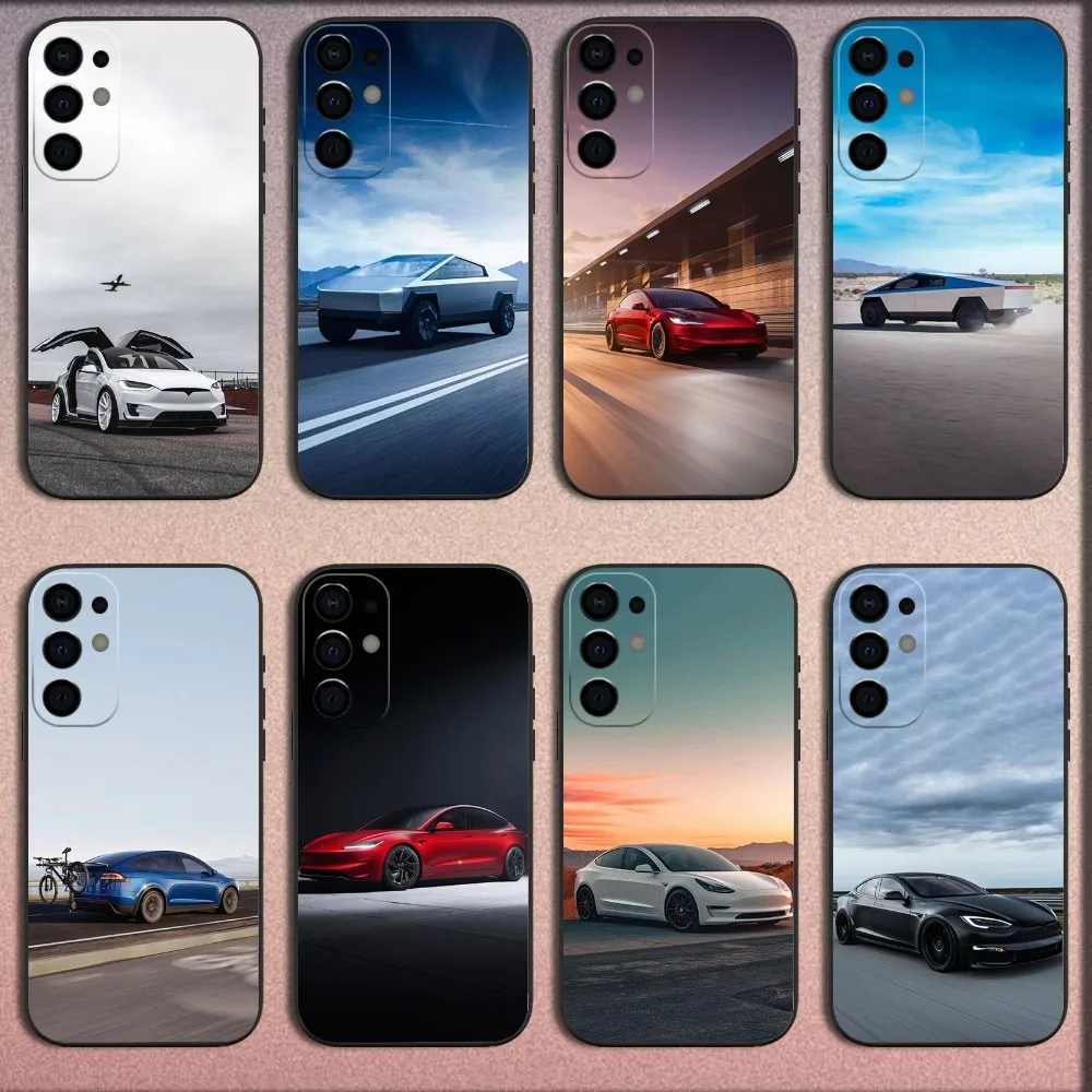 

Electric T-Teslaes-S Car Phone Case For Samsung S25,S24,S21,S22,S23,S30,Ultra,S20,Plus,Fe,Lite,Note,10,9,5G Black Soft Cover