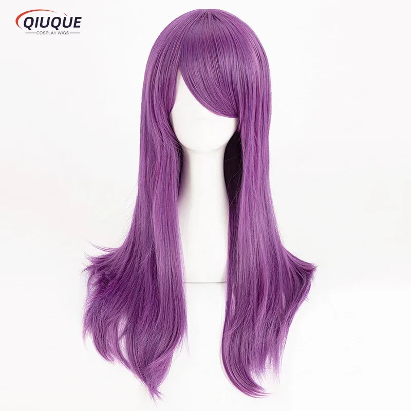 2025 yiyi 2 estilos kamishiro rize cosplay anime longo ondulado roxo resistente ao calor sintético festa de halloween perucas de cabelo + peruca ca