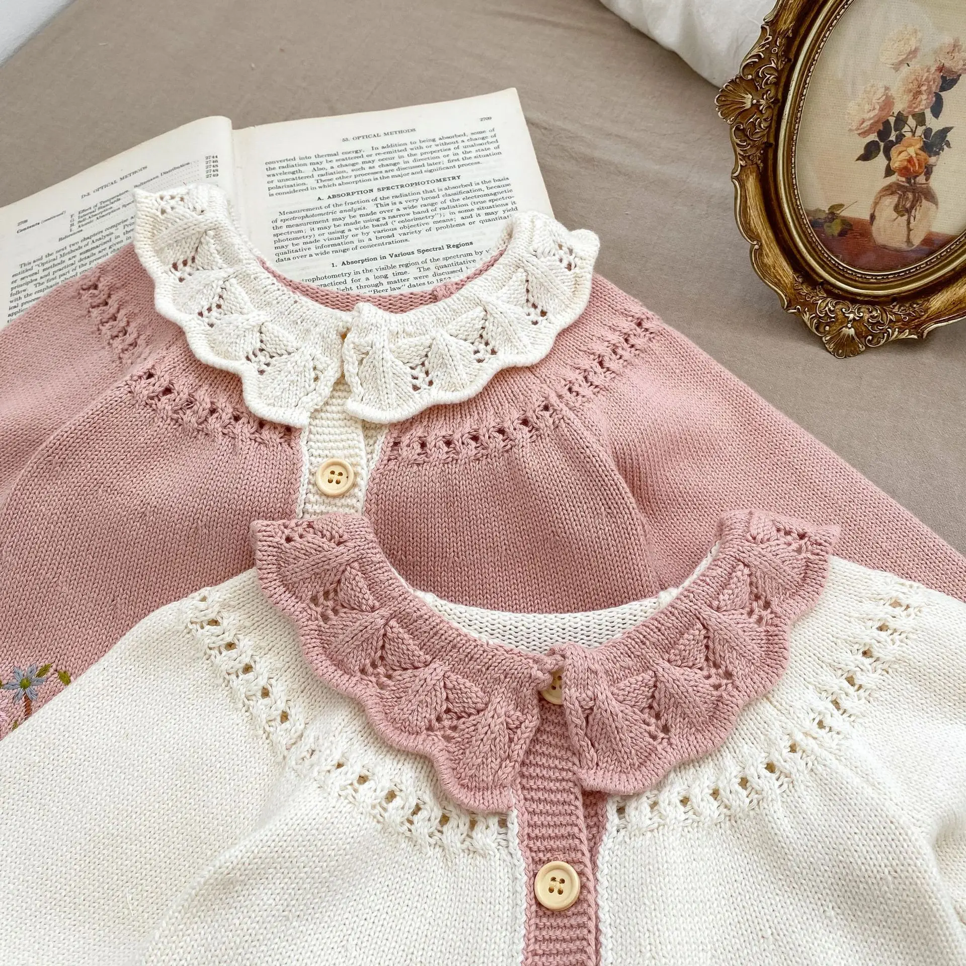 0-4T Newborn Kid Baby Girl Winter Clothes Toddler Kid Flower Sweater Cardigan Long Sleeve Infant Cute Sweet Knitwear Coat Outfit