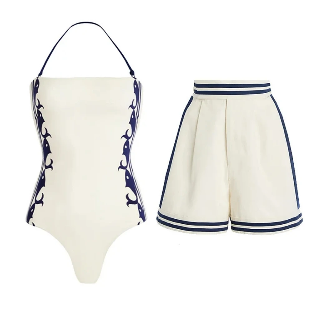 2025 traje de baño de una pieza de alta calidad, conjunto de Bikini Sexy estampado Push Up para mujer, traje de baño adelgazante, ropa de playa de verano