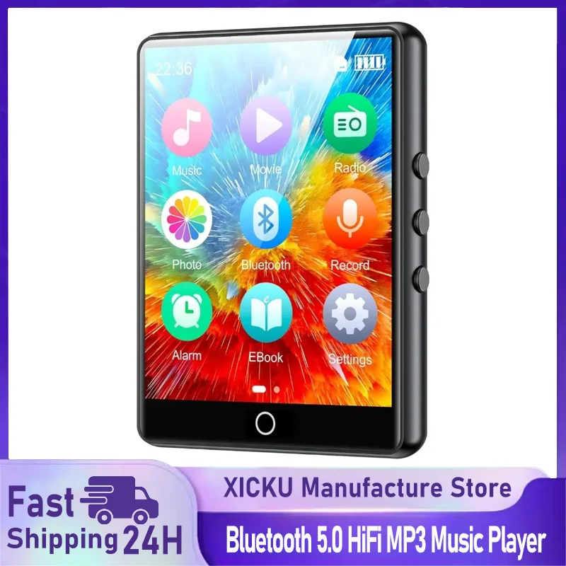 

5,0 Bluetooth HiFi MP3 Музыкальный плеер Мини MP4 Воспроизведение видео 2,8-дюймовый экран Walkman Аудиоплеер Рекордер Спорт Бег Ходьба