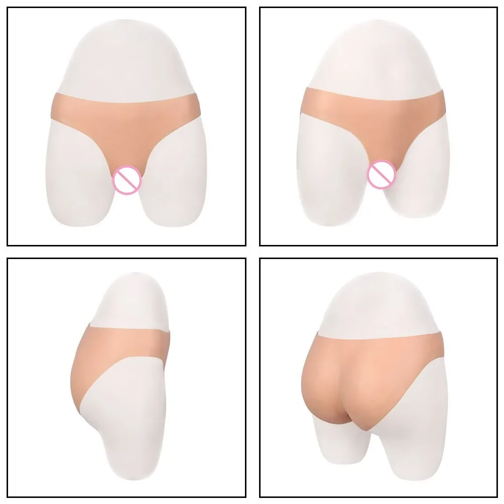 Silicone Fake Vaginal Underwear Pants Briefs Hide Penis Men's Crossdressing Panties For Shemale Transgender Cosplay Gays