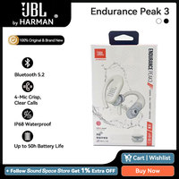 JBL Endurance Peak 3 Original Bluetooth 5.2 Sport Earphone True Wireless Earbuds Ear Hook Ambient Aware & Talk Thru 50h Playtime