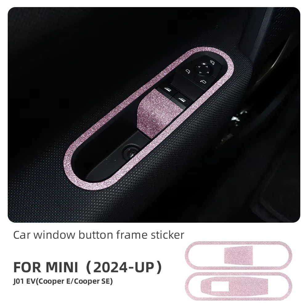 

Shine Diamond Bling TPU Sticker for Mini Cooper E SE J01 Electric EV 2024 2025 Door Window Lift Switch Button Trim Accessories