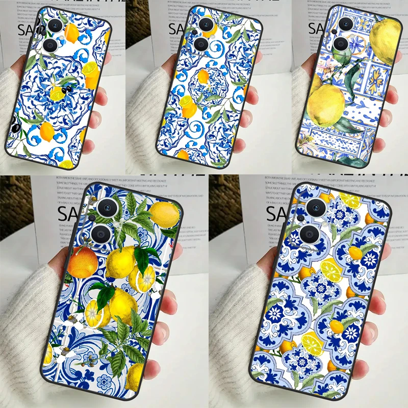 Mediterranean Lemon Case For OPPO Reno 11F 10 Pro 4 5 6 7 8 Lite 4Z 5Z 8T OPPO Find X6 X5 Pro X2 X3 Neo Cover