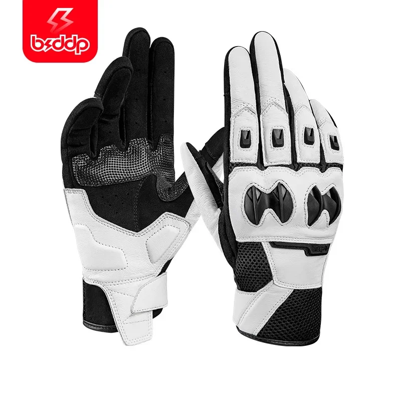 

BSDDP Motorcycle Riding Gloves Leather Full Finger Men Motocross Guantes Anti-drop Women Motobiker Off-road Cycling Gloves Mesh