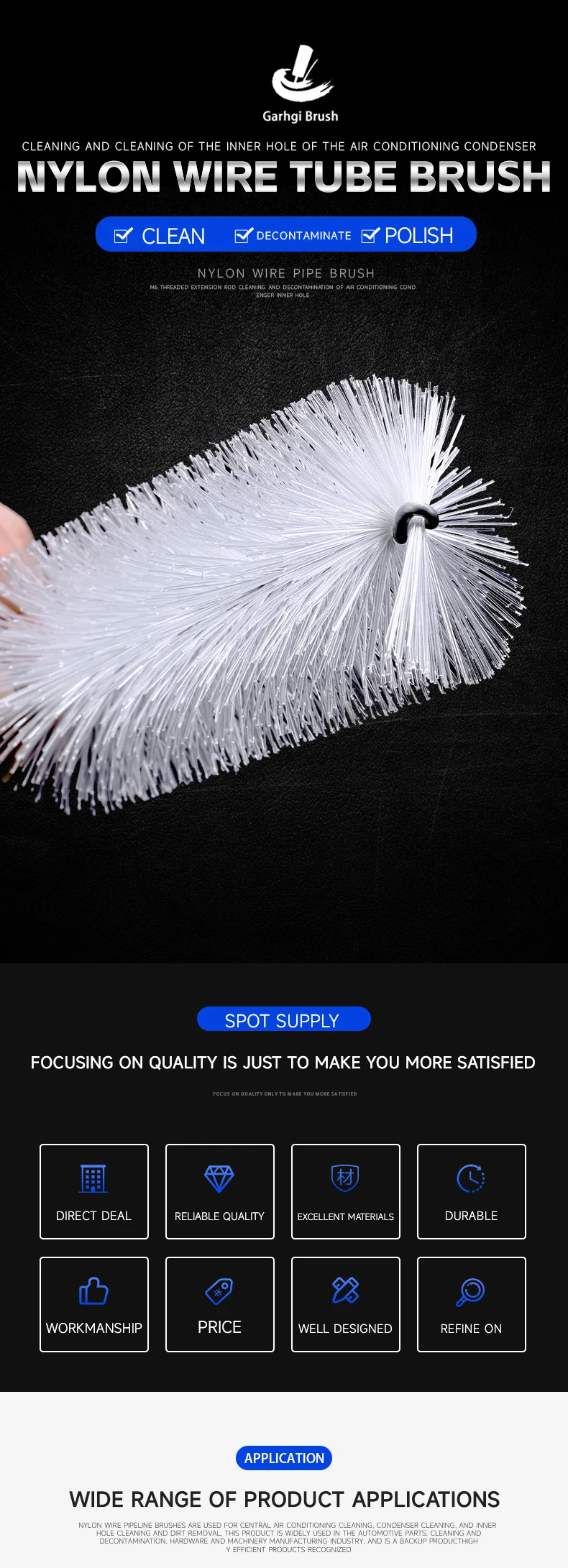 Nylon-Reinigungsbürsten, rotierende Rundbürste für die Reagenzglasreinigung von Labor, Handwerkzeuge, Staub, Schmutz, Rost, Entfernen von Bohrbürsten, gedrehter Draht – Detail 1