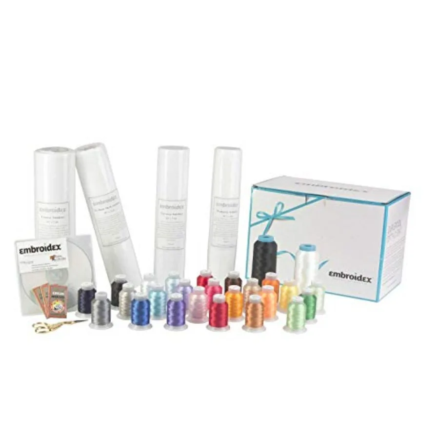 

Embroidery Machine Starter Kit - Everything Needed to Do Machine Embroidery Thread Stabilizer Bobbin Needles Etc Plus Bonus Emb
