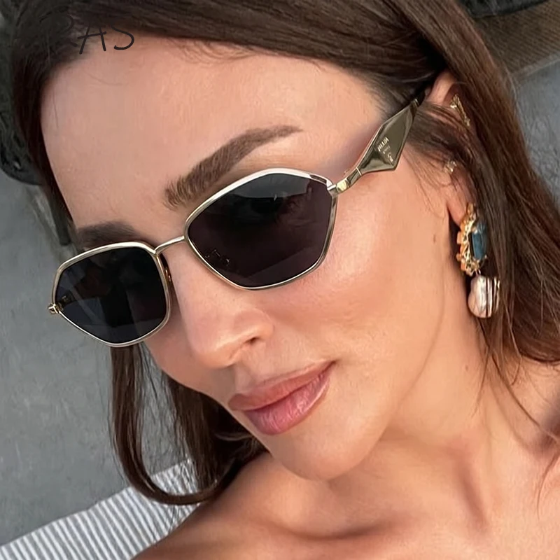 

Vintage Punk Cat Eye Sunglasses Women 2026 Luxury Designer Y2K Polygon Metal Frame Sun Glasses Female Fashion Street Eyewear