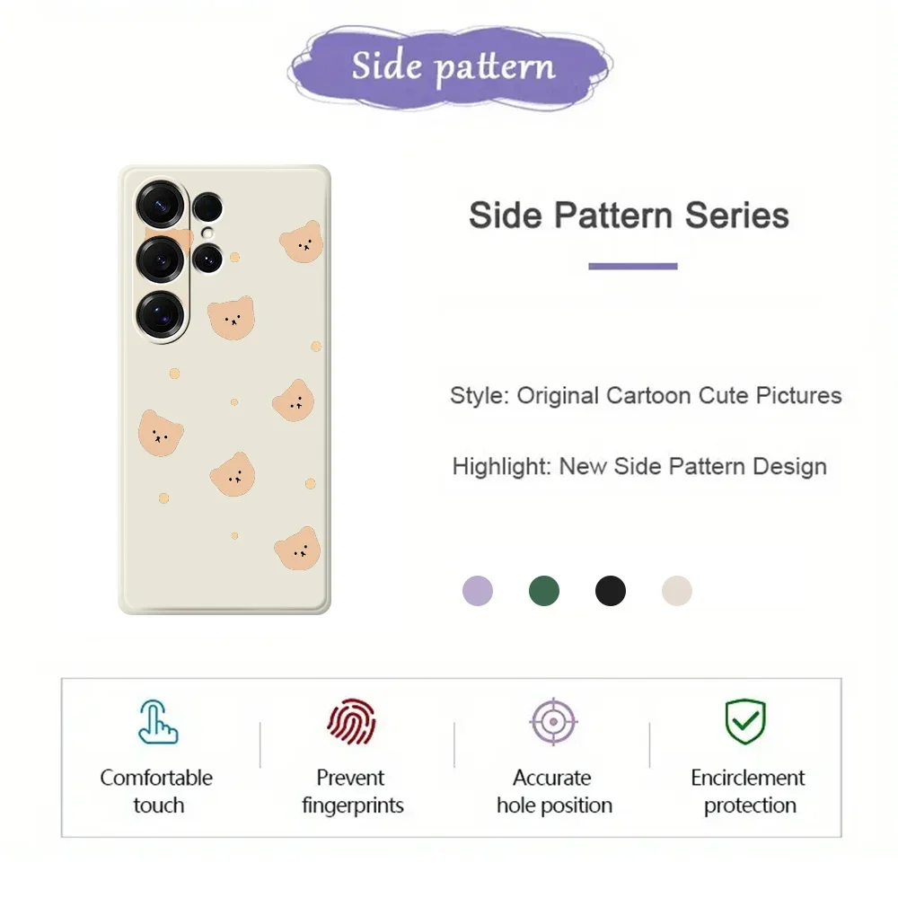 Etui na telefon z wzorem niedźwiedzia do Samsung Galaxy S25 S24 S23 S22 S21 S20 Ultra Plus S10 Plus S24FE S23FE S22FE S21FE S20FE Cover
