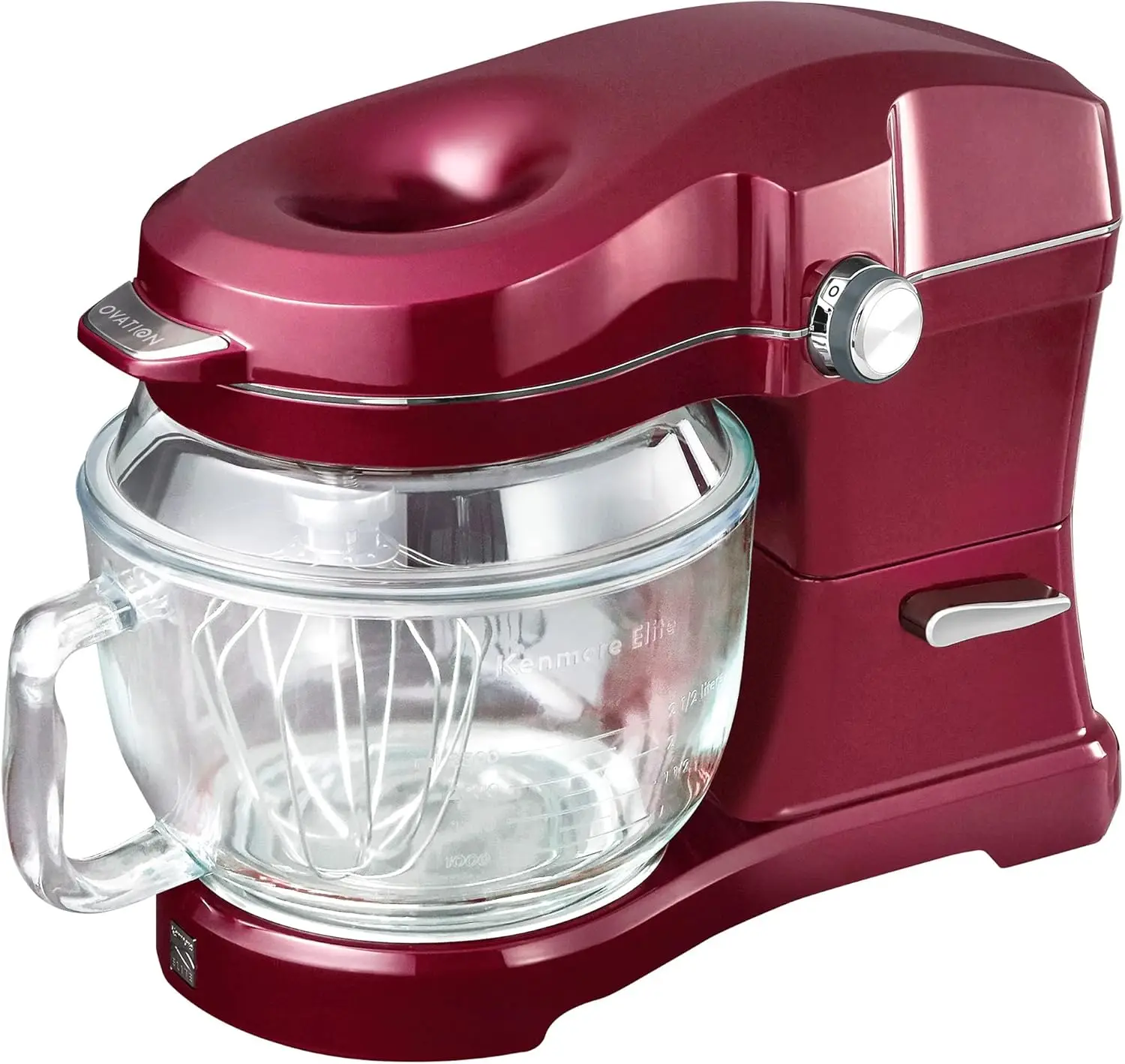 849083 Elite Ovation 49083 Exclusive Pour-In Top, 5 quart Tilt-Head Kitchen Stand Mixer, One Size, Red Burgundy