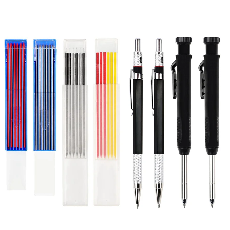 ABLN-36 ชิ้นดินสอช่างไม้, ดินสอช่างไม้กลชุดช่างไม้ดินสอ Deephole ดินสอสําหรับ Mark Draw