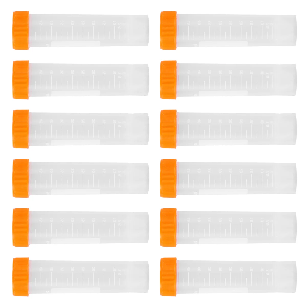 

50 Pcs Laboratory Centrifuge Tube Screw Port Flat Bottom 50ml for with Cover Cap