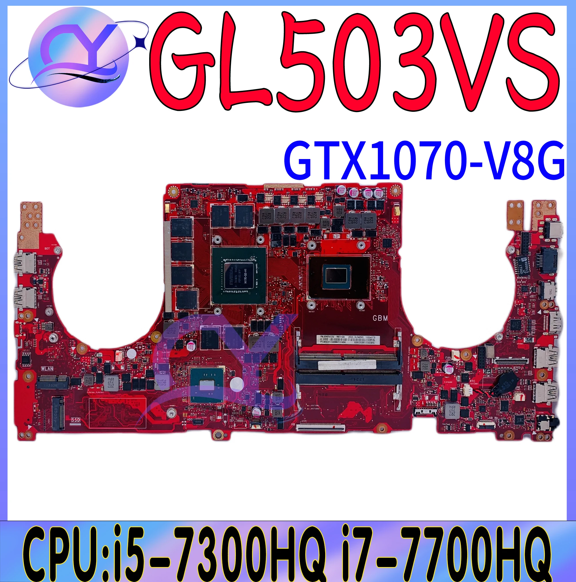 

GL503VS Mainboard For ASUS ROG Strix Scar Editi GL503V GL503 Laptop Motherboard With i5 i7-7th GTX1070/8G 100% Fully Tested