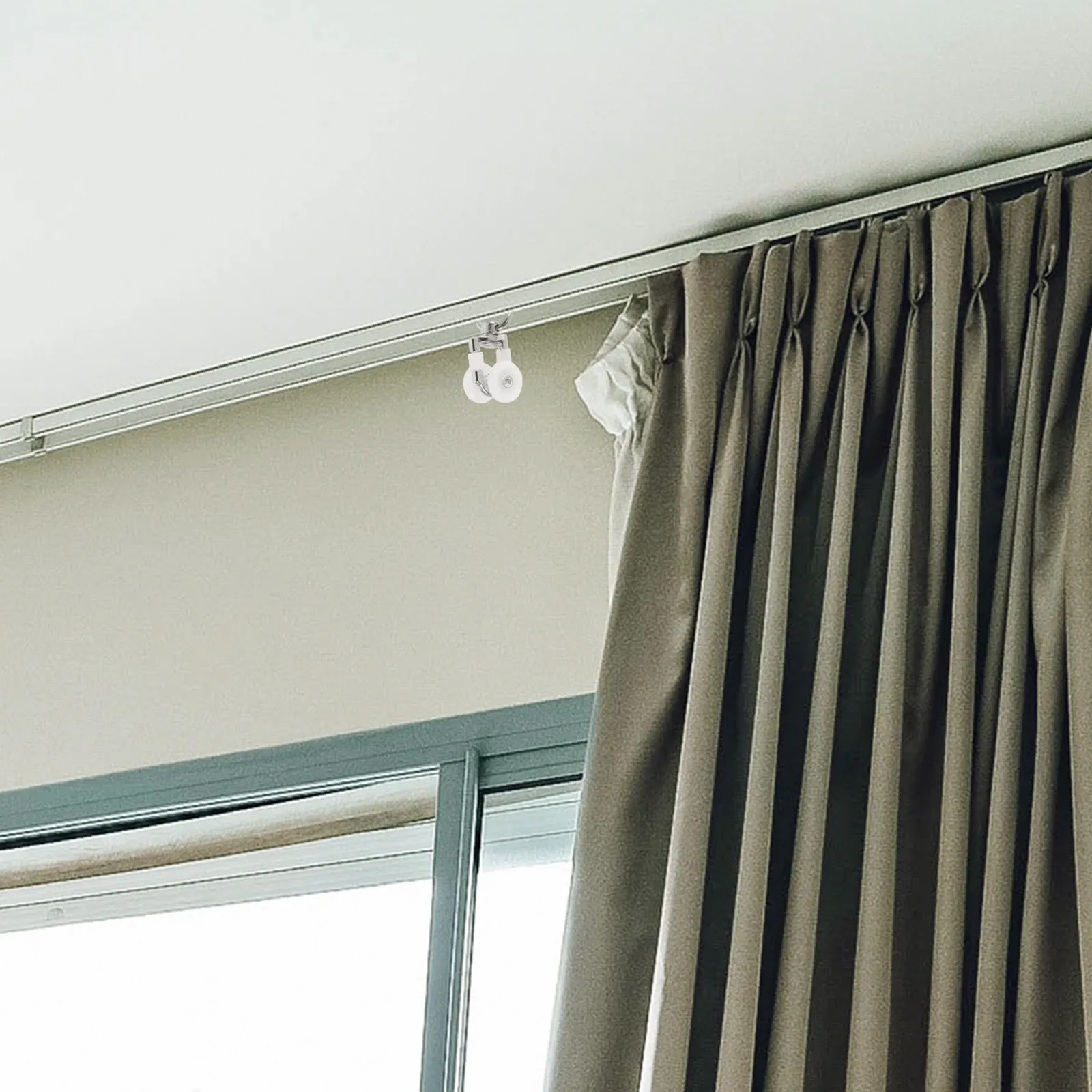 20Pcs Curtain Track Roller Double Wheel Silent Gliders Smooth Sliding for Curtains Drapes Sheers Valances