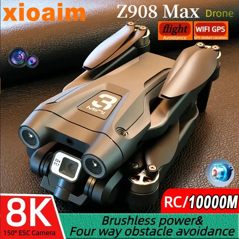 For xiaomi Z908 Pro Max Drone Brushless Motor 8K GPS Professional Dual HD Aerial Photography FPV Obstacle Avoidance Quadrotor