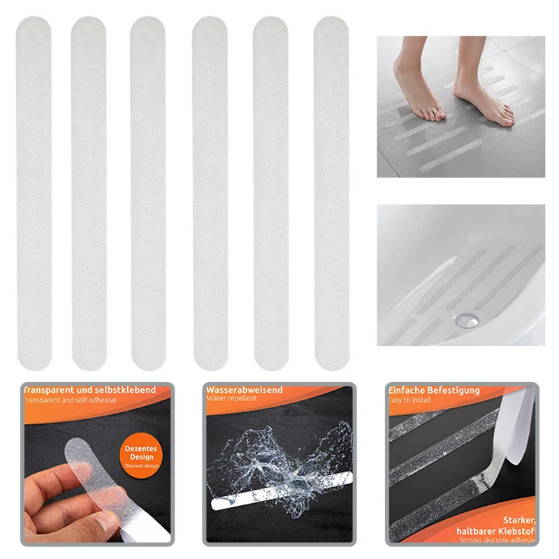 Bathroom Anti-Slip Stickers Stairs Floor Anti-Slip Tape Bathroom Shower Transparent Anti-Slip Tape Home Safety Anti-Slip Sticker