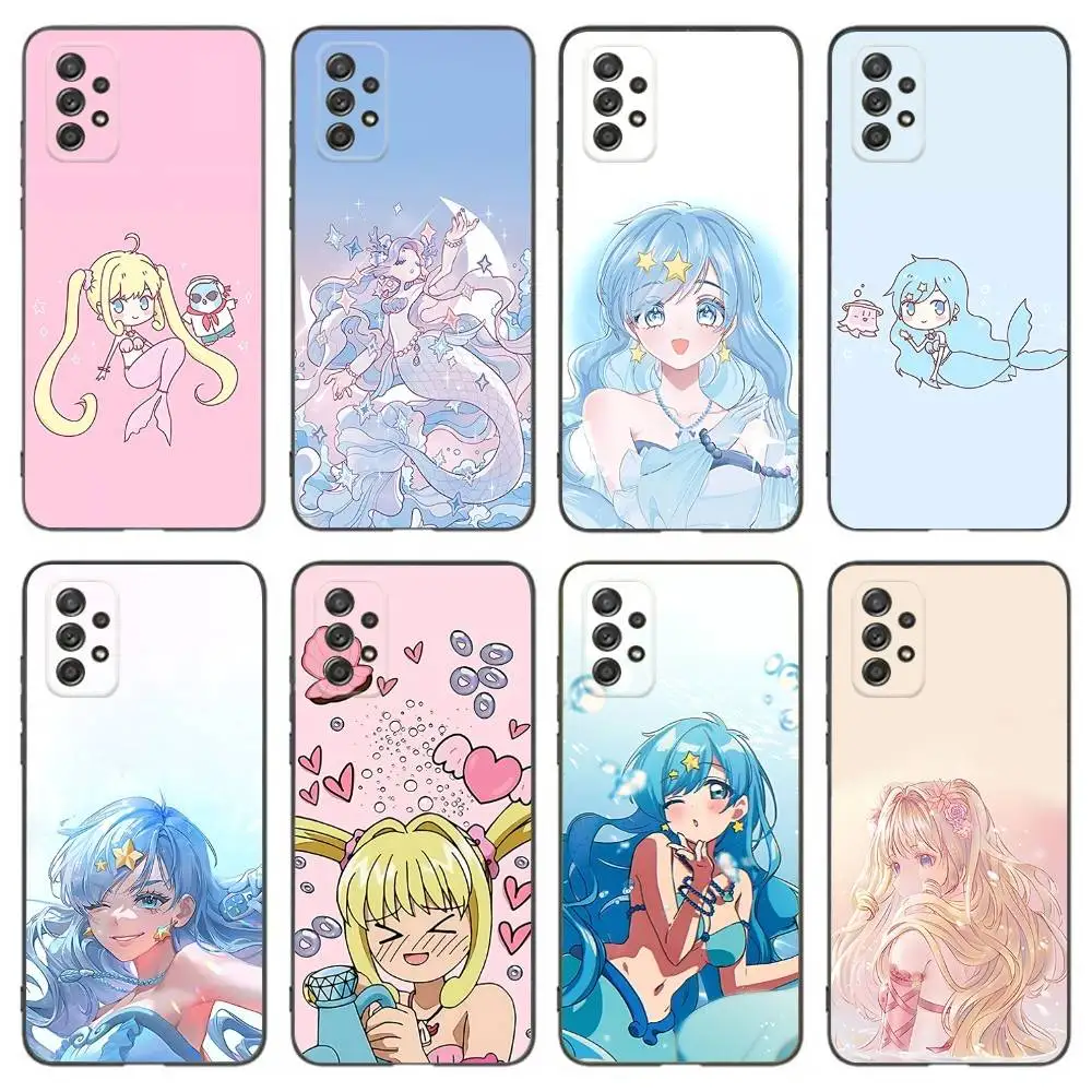 حافظة هاتف M-Mermaid Melody Pichi لهاتف سامسونج جالاكسي A 91,80,73,72,53,52,51,22,5G,Plus,J,Note غطاء أسود ناعم