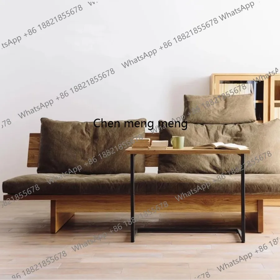 

Solid wood sofa wabi-sabi wind simple meeting leisure chair living room modern small apartment cafe B & B