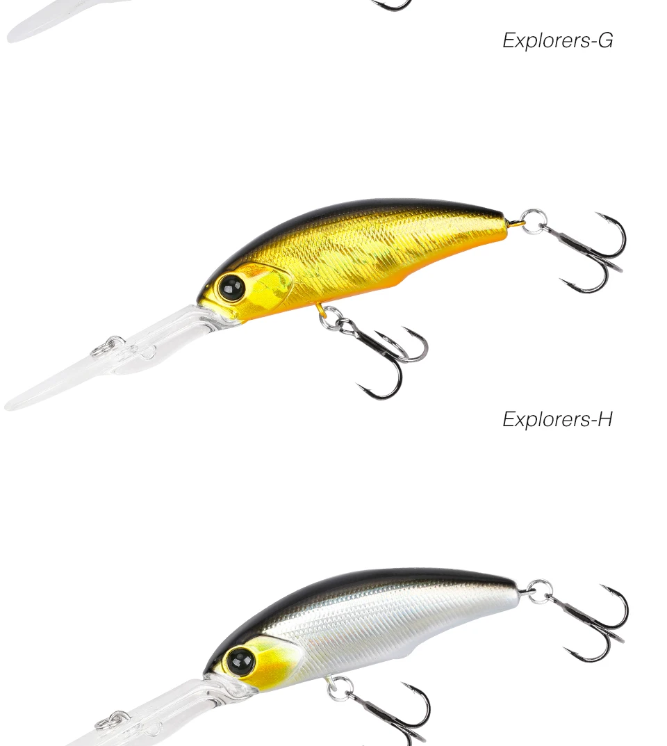 TSURINOYA Dive 2-4m Suspending Minnow 57mm 8.3g EXPLORERS 57SP Long Casting Pike Bass Fishing Lure Artificial Hard Bait Jerkbait