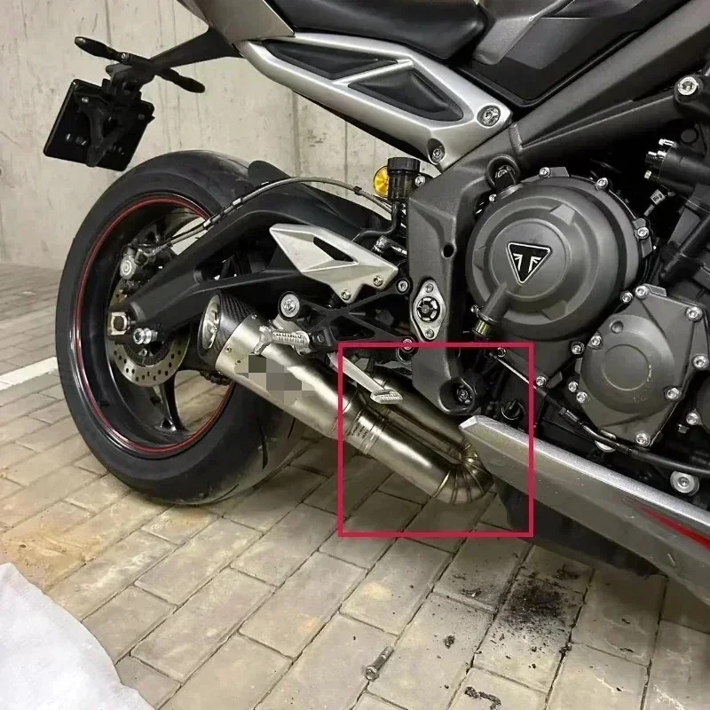 Racing Upgrade Slip On Escape Exhaust Middle Link Pipe For Triumph Street Triple 765 S R RS 2017-2024 Motorcycle Modifications 6
