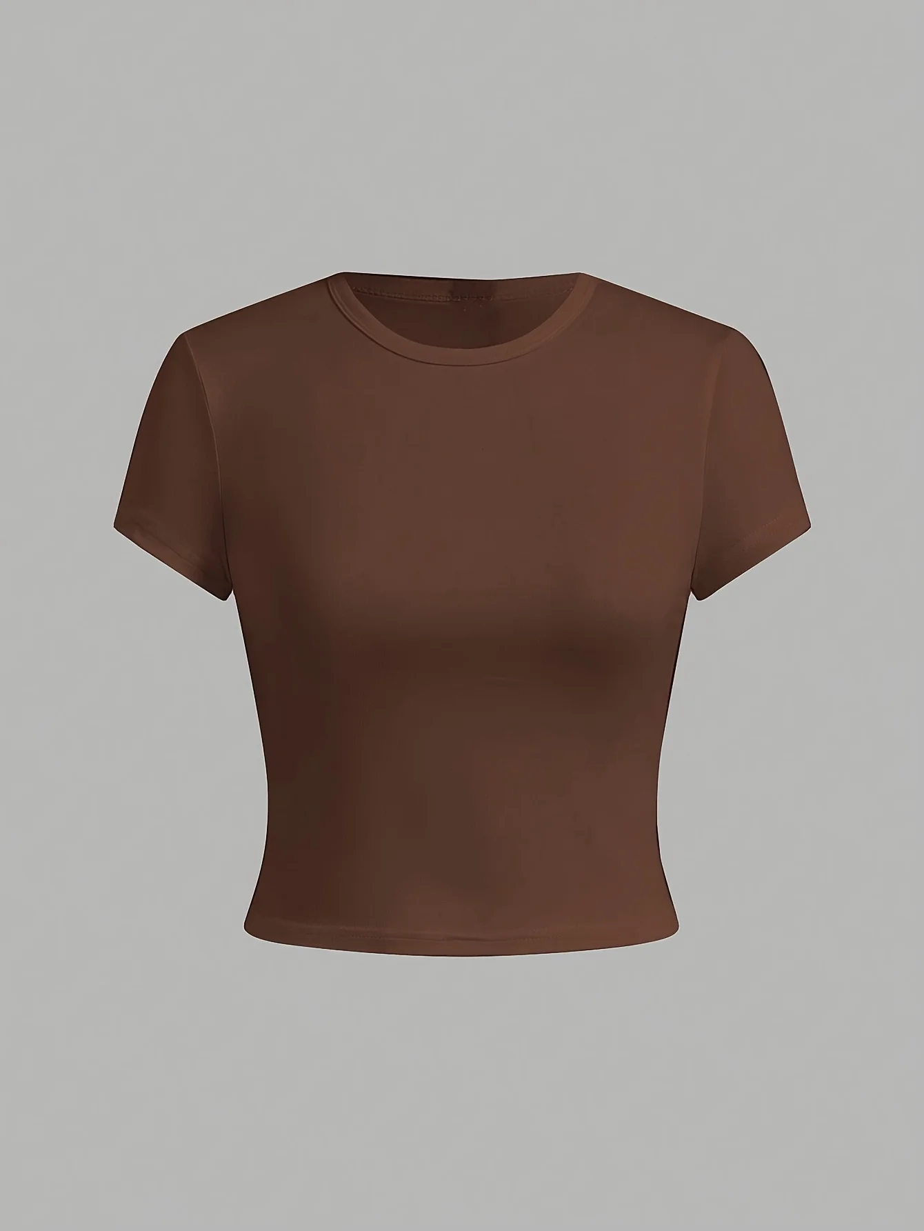 Coffee black striped color, four-color short-sleeved T-shirt basic style, fashion and versatile office casual style for women