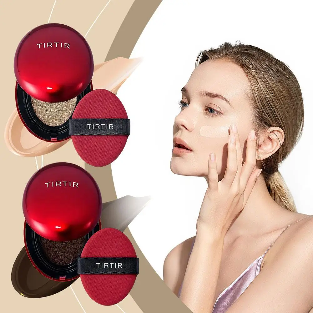 كريم أساس TIRTIR Cushion SPF50 PA+++ 72 ساعة يدوم طويلاً مقاوم للماء وتغطية عالية مكياج كوري أصلي